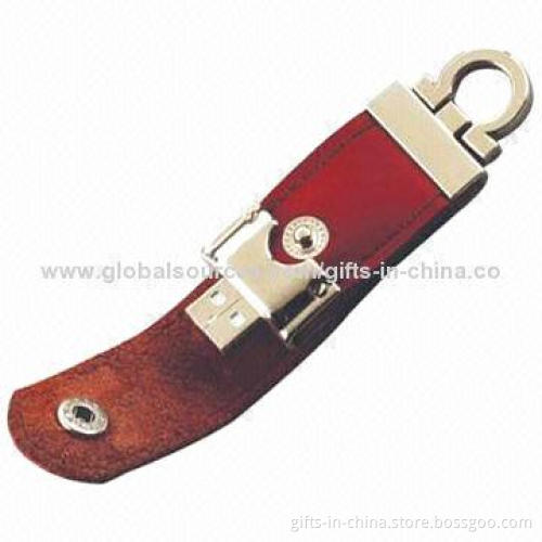 Leather USB Flash Drive, USB2.0 Interface and Memory Capacity